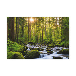 Forest Cascade on Canvas